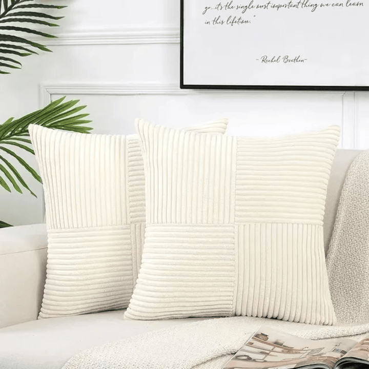 Cushion Cover with Textured Pattern - Pillowcase - White - Oaksoho