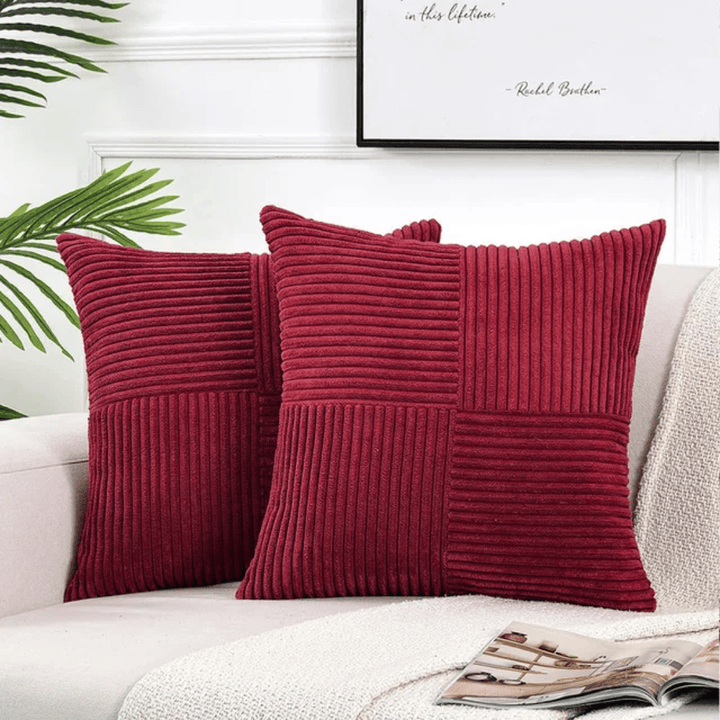 Cushion Cover with Textured Pattern - Pillowcase - Red - Oaksoho