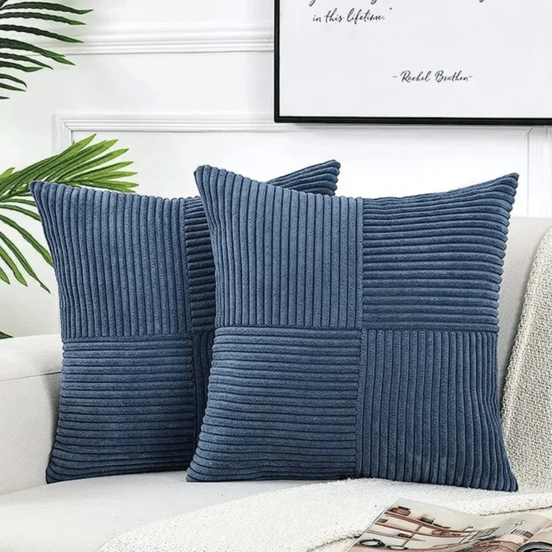Cushion Cover with Textured Pattern - Pillowcase - Blue - Oaksoho