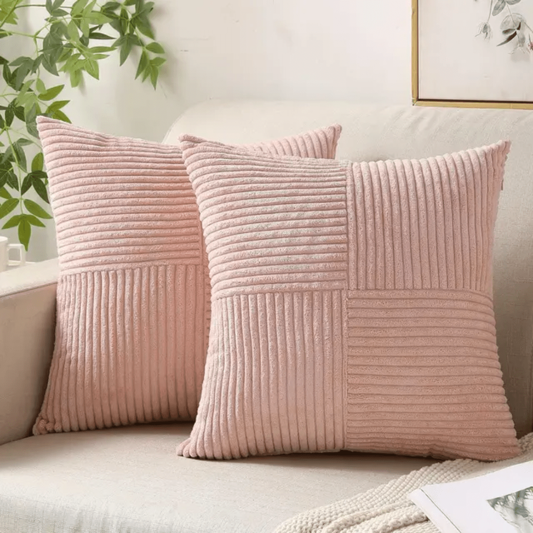 Cushion Cover with Textured Pattern - Pillowcase - Pink - Oaksoho