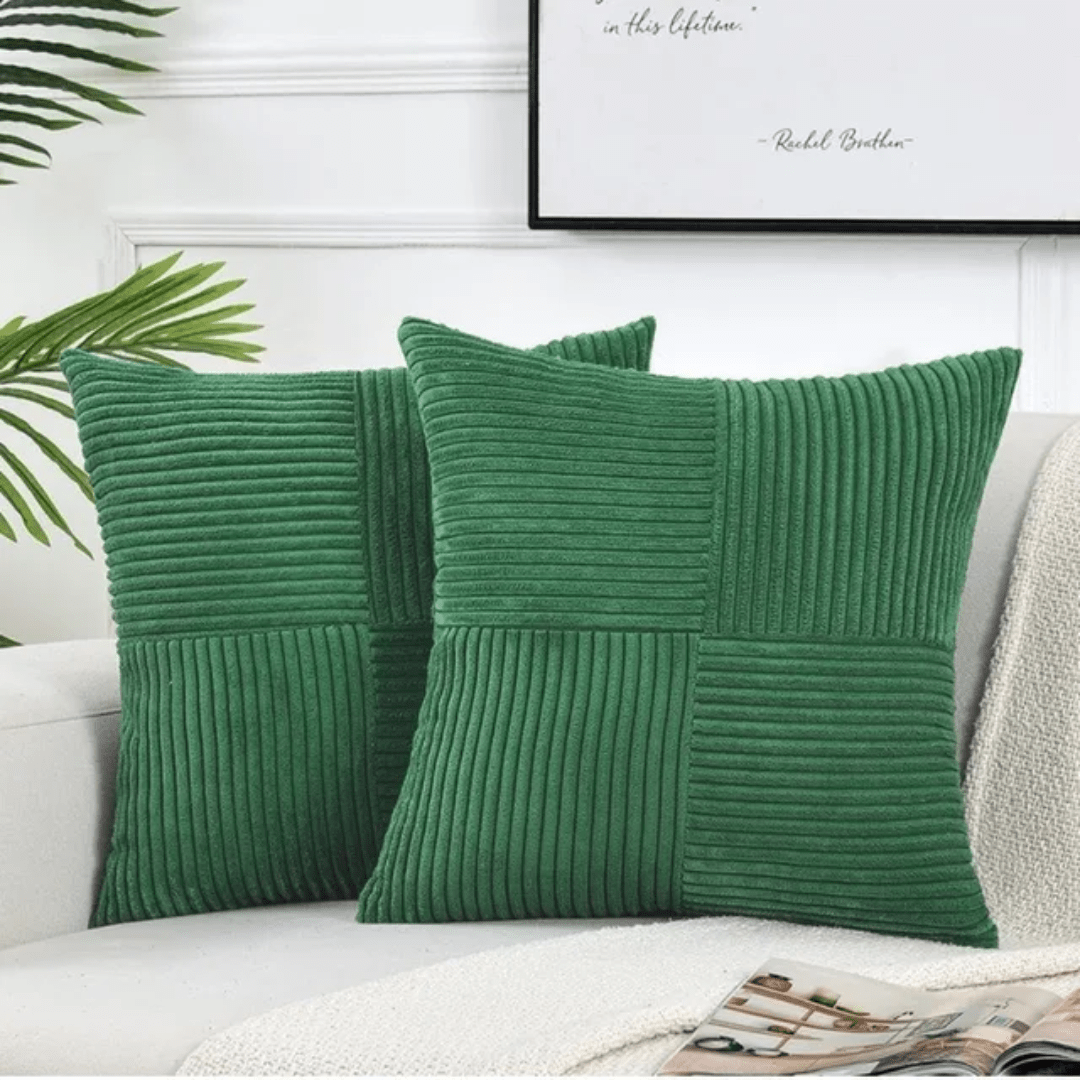 Cushion Cover with Textured Pattern - Pillowcase - Green - Oaksoho