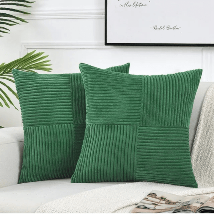 Cushion Cover with Textured Pattern - Pillowcase - Green - Oaksoho