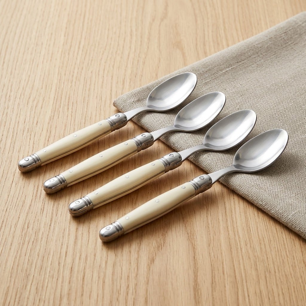 Cutlery Set with Light Handle in Wood Look - Cutlery Set - 4 - piece Set - Oaksoho