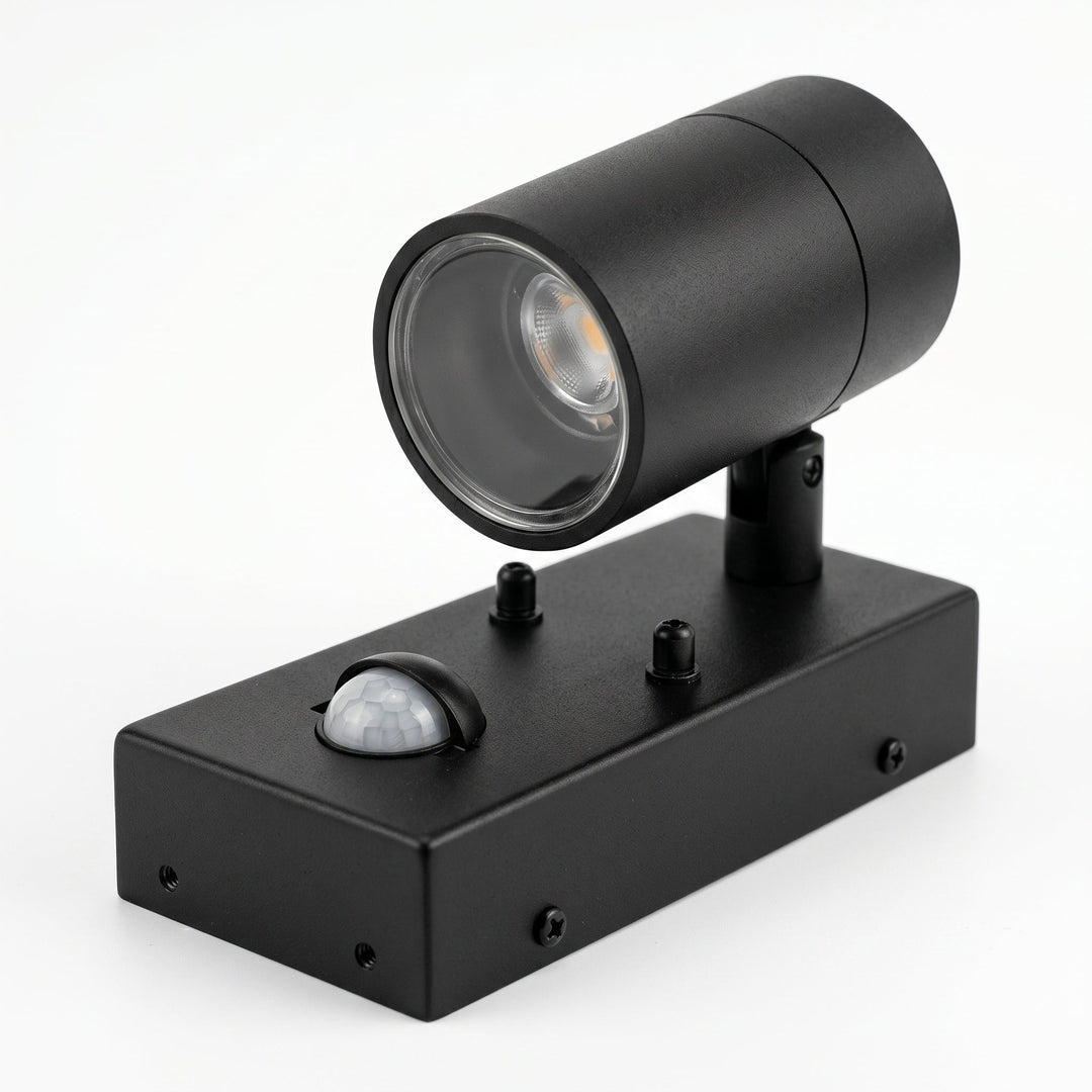 Cylindrical Outdoor Wall Light with Motion Sensor - Wall Light - Oaksoho