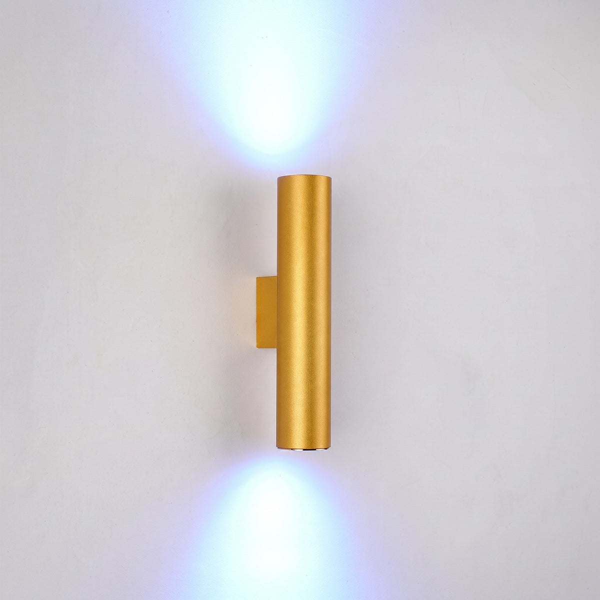 Cylindrical Wall Light with Up Down Light - Wall Light Fixtures - Gold - Oaksoho