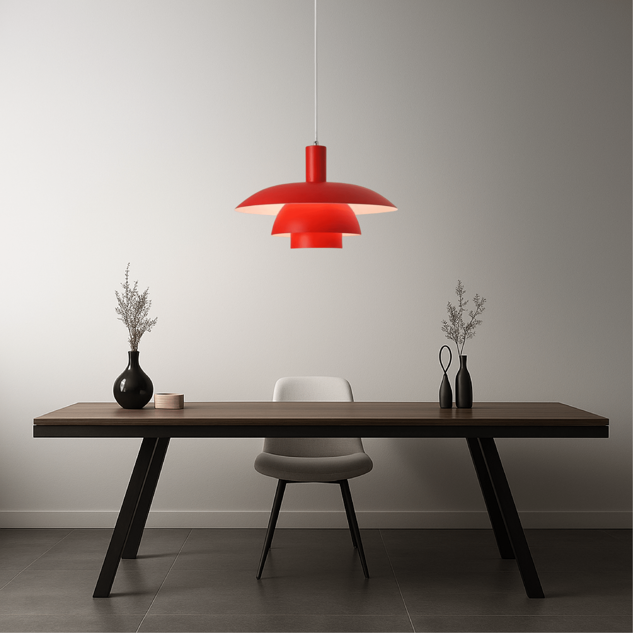Danish Style LED Pendant Light Modern Design - Deckenleuchte - Red - Oaksoho