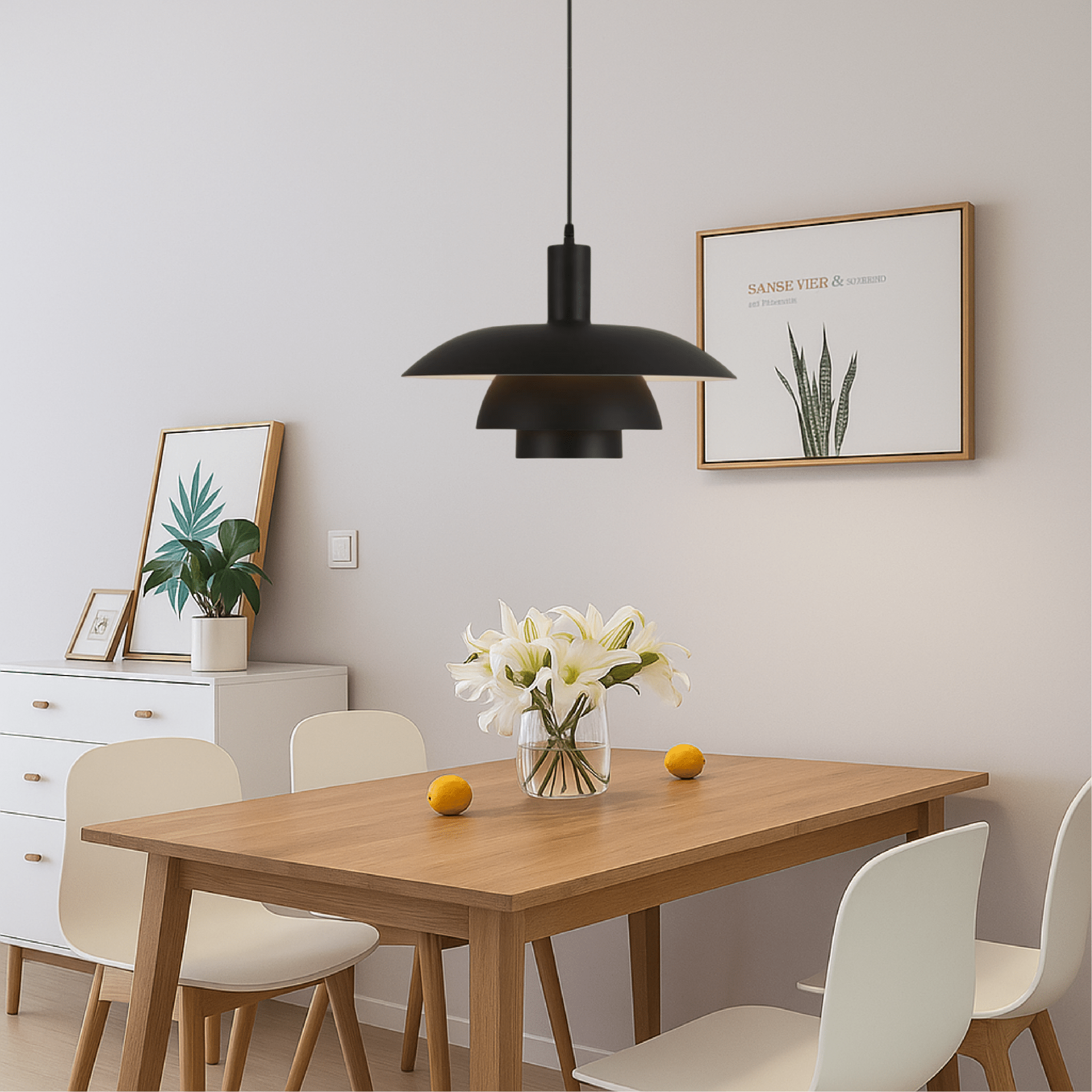 Danish Style LED Pendant Light Modern Design - Deckenleuchte - Black - Oaksoho