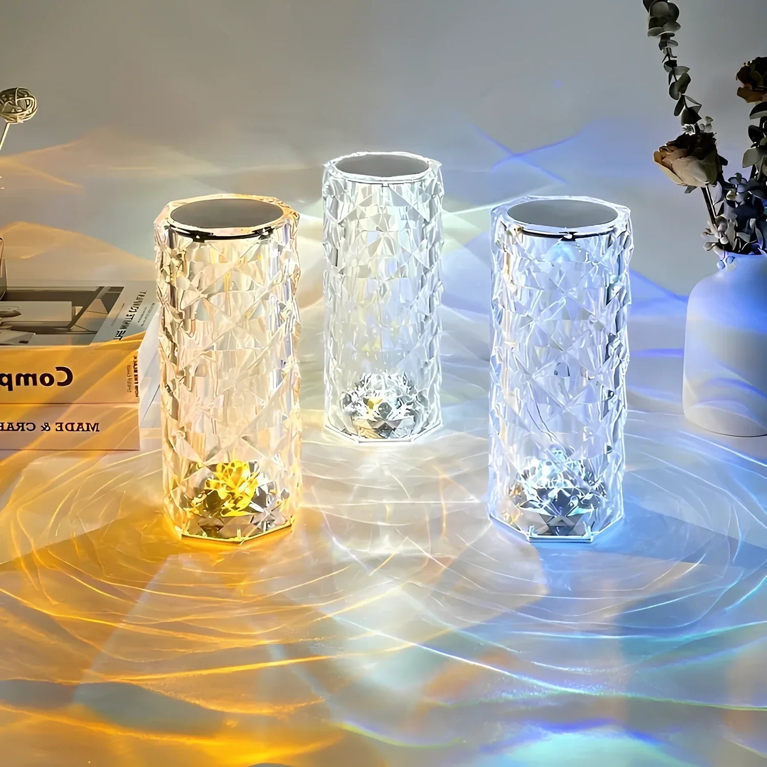 Decorative Crystal Rose Diamond LED Table Lamp - Table Lamp - Oaksoho