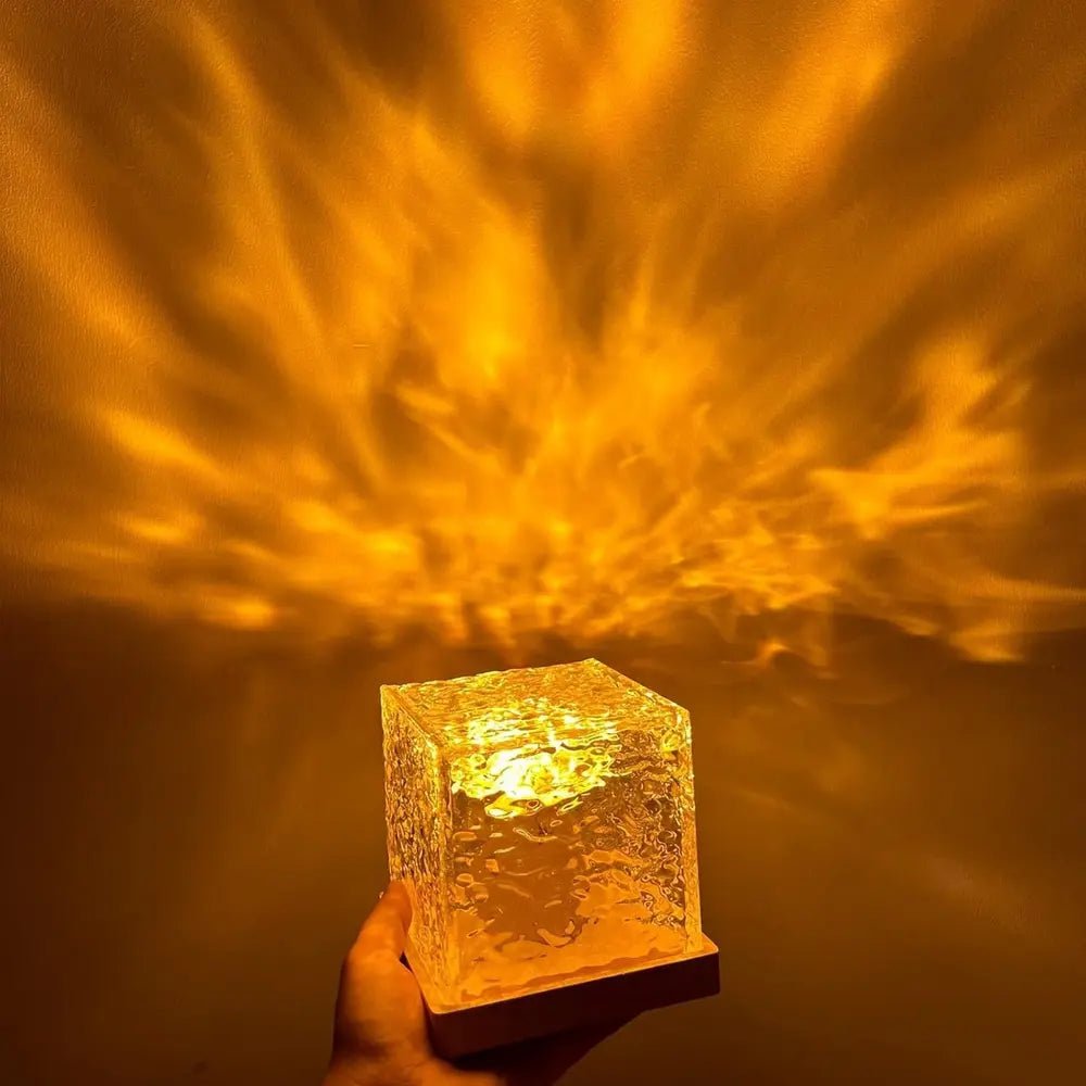 Decorative Cube LED Table Lamp Glass Ice Cube Design - Table Lamps - Oaksoho