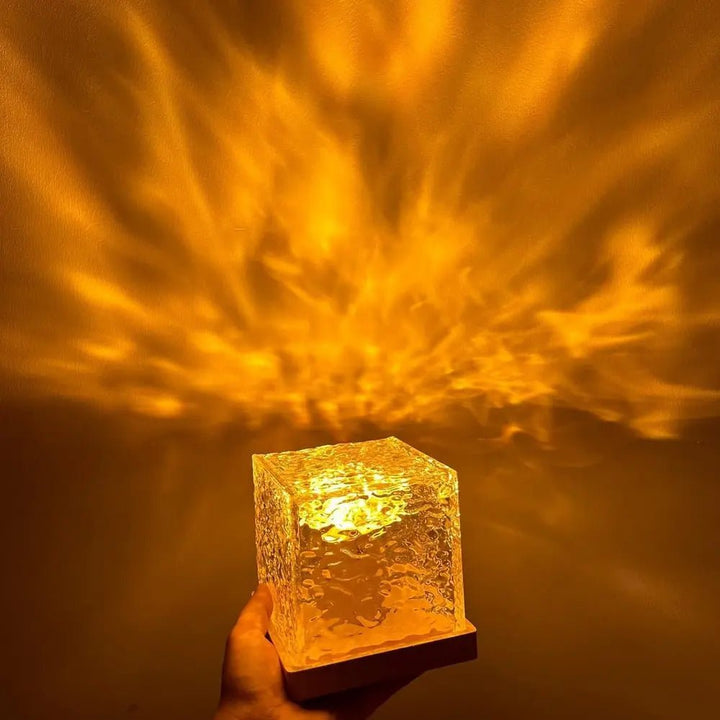 Decorative Cube LED Table Lamp Glass Ice Cube Design - Table Lamps - Oaksoho