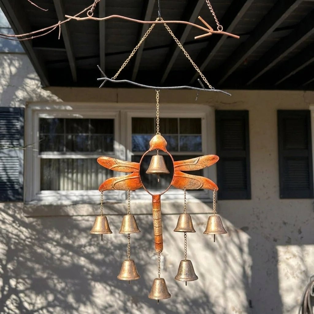 Decorative Dragonfly Wind Chime with Bells - Wind Chime - Oaksoho