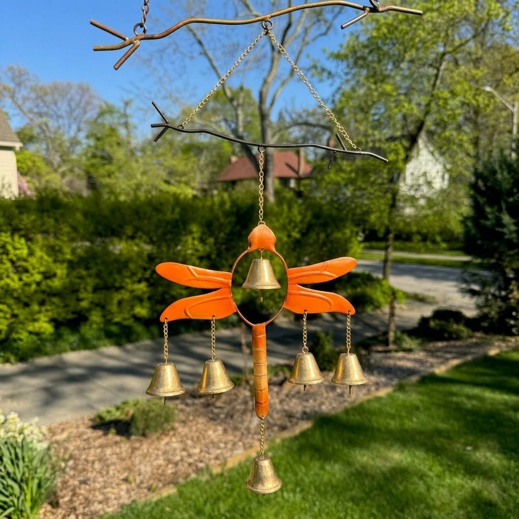 Decorative Dragonfly Wind Chime with Bells - Wind Chime - Oaksoho