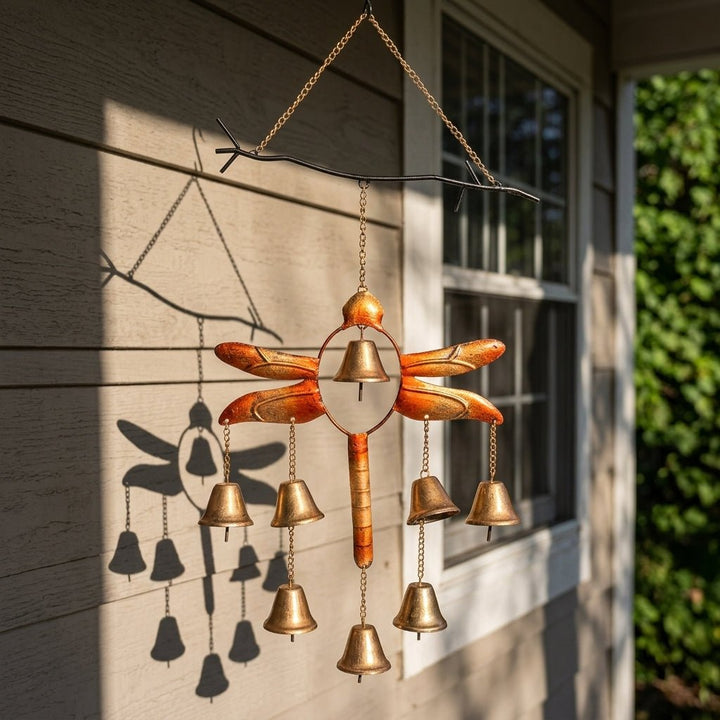 Decorative Dragonfly Wind Chime with Bells - Wind Chime - Oaksoho