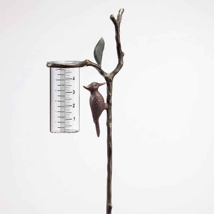 Decorative Garden Woodpecker Rain Gauge Stake - Rain Gage - Oaksoho