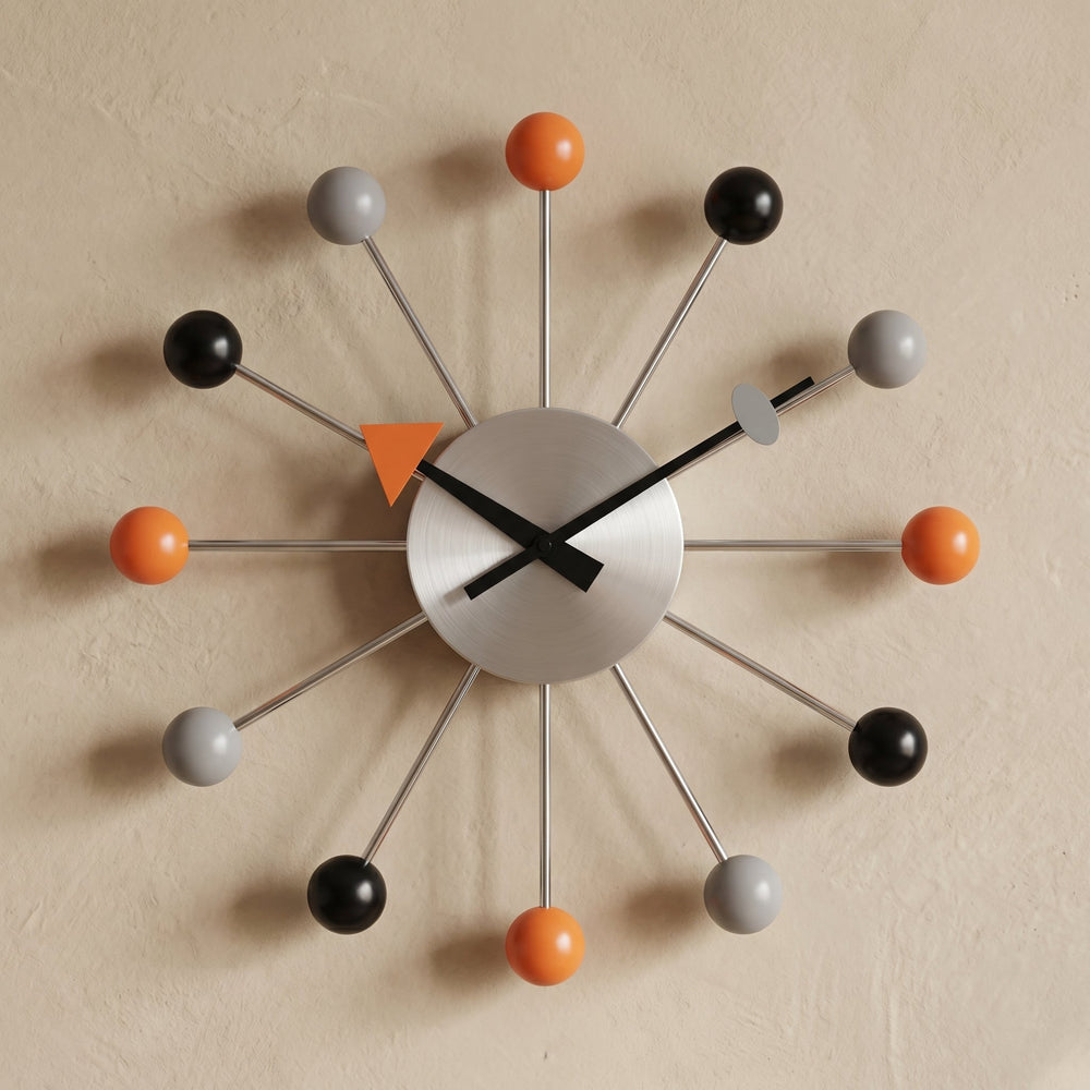 Decorative retro ball wall clock in a spherical design - Wall Clock - Plastic ball style - Oaksoho