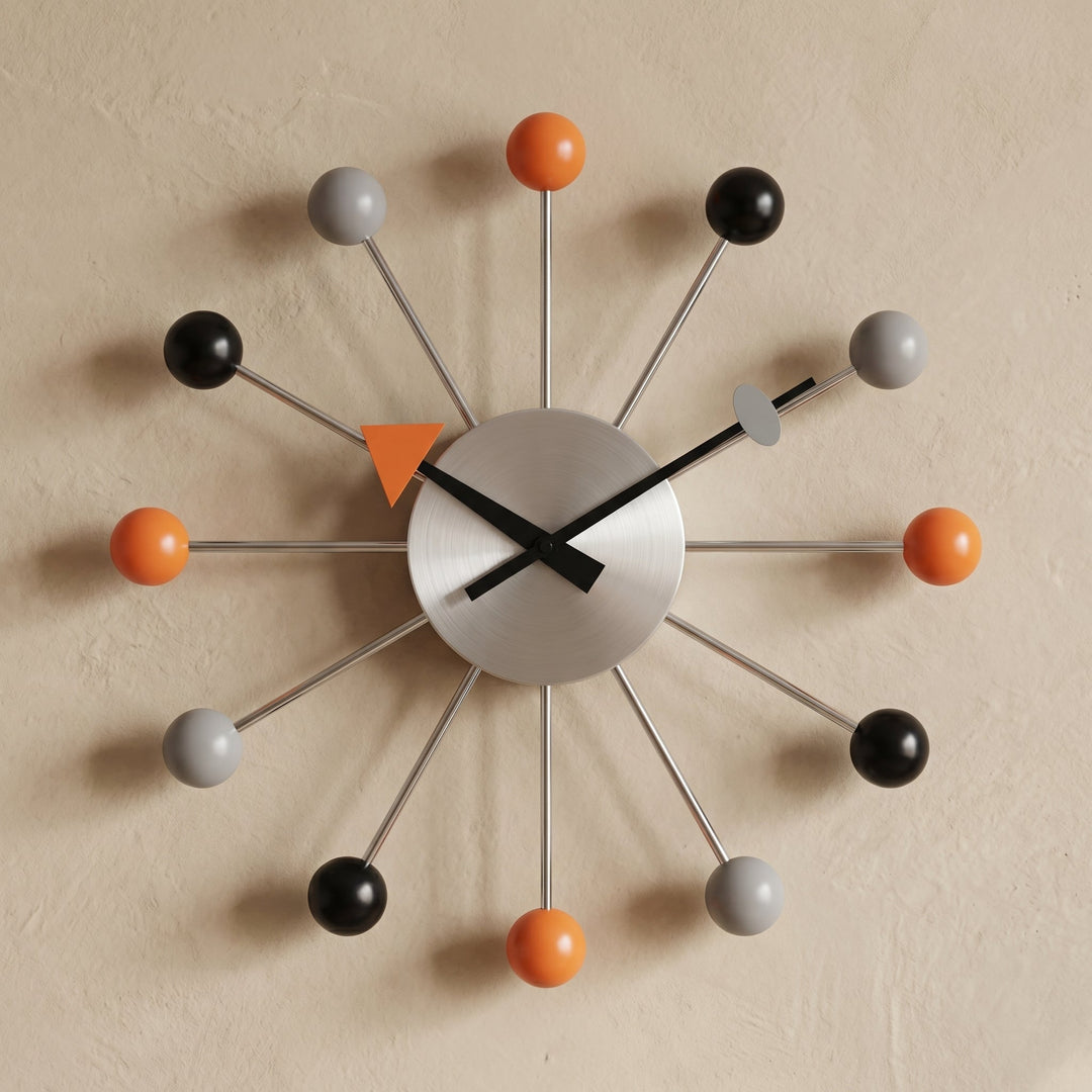 Decorative retro ball wall clock in a spherical design - Wall Clock - Plastic ball style - Oaksoho