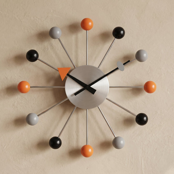 Decorative retro ball wall clock in a spherical design - Wall Clock - Plastic ball style - Oaksoho
