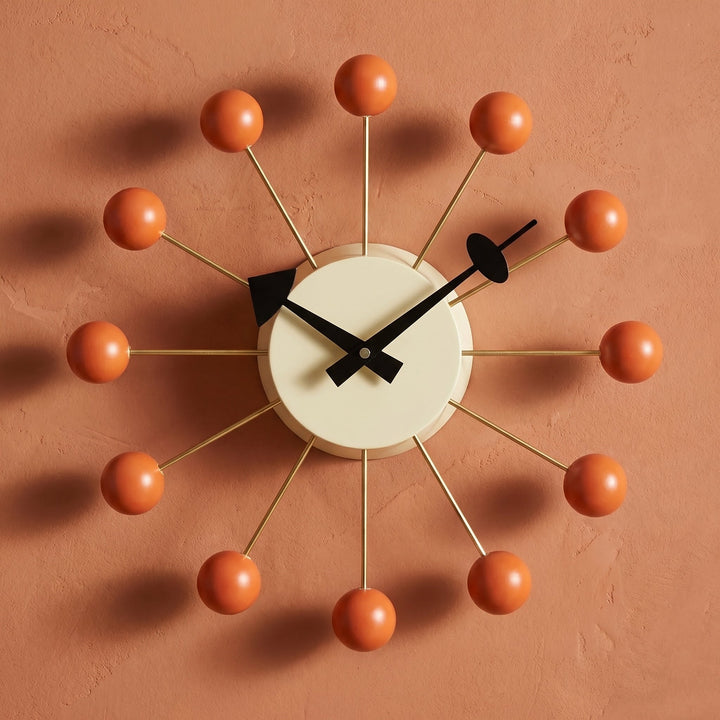 Decorative retro ball wall clock in a spherical design - Wall Clock - Orange - Oaksoho