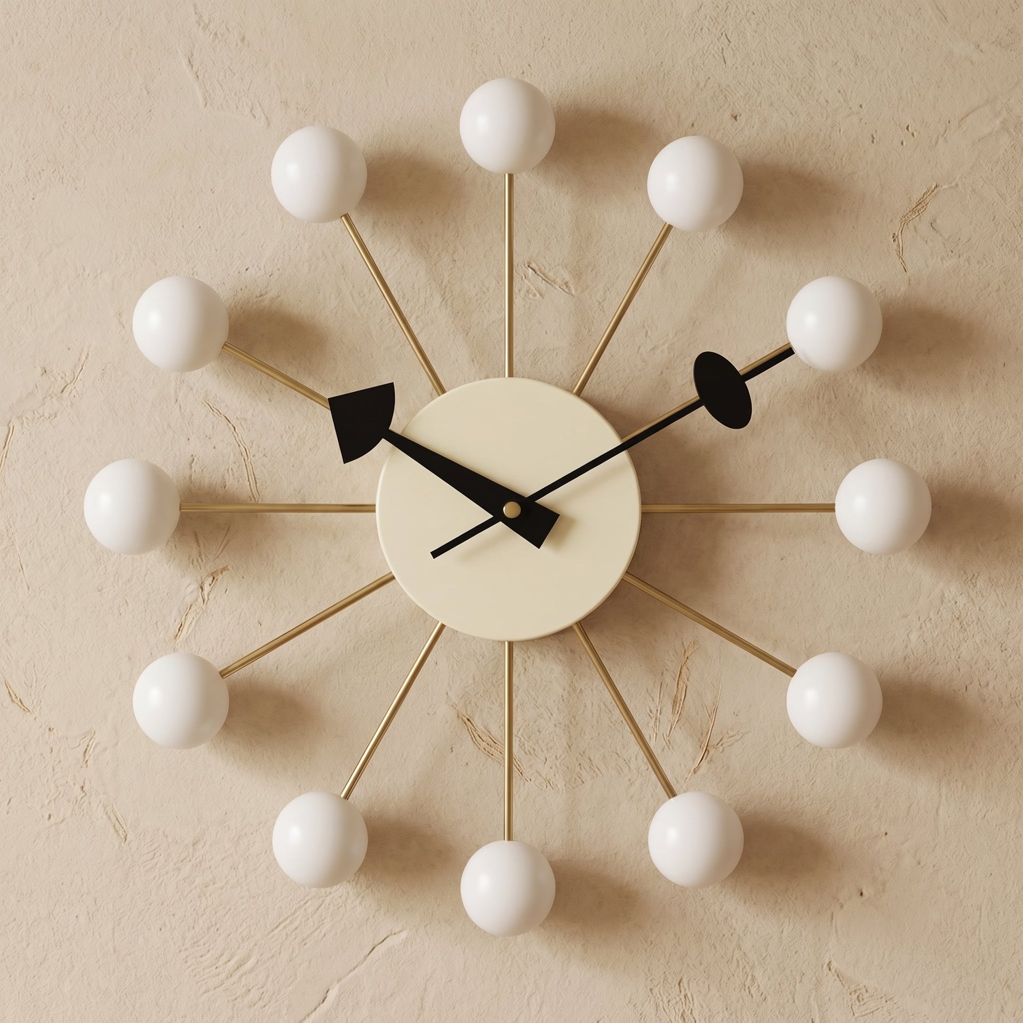 Decorative retro ball wall clock in a spherical design - Wall Clock - White - Oaksoho