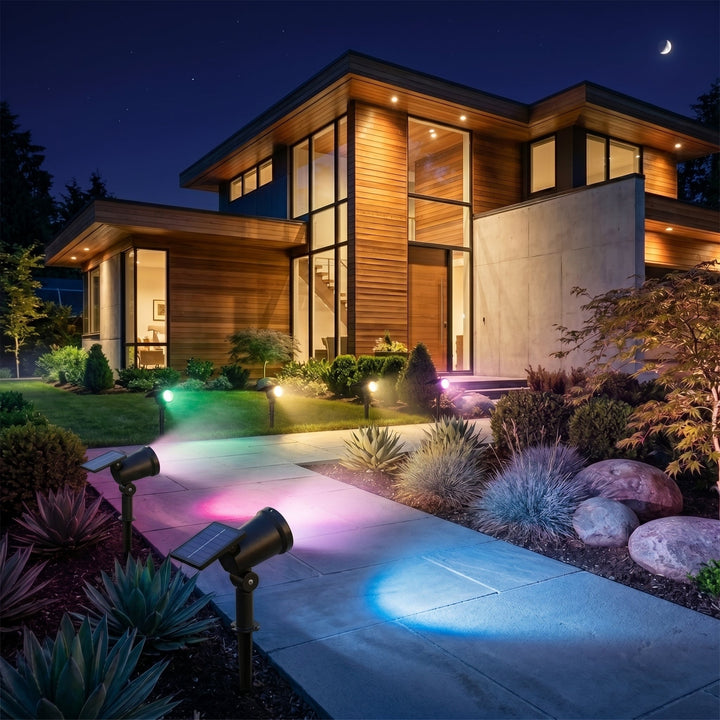 Decorative Solar Garden Light with Colourful Light Effect - Garden Light - Coloured Light - Oaksoho