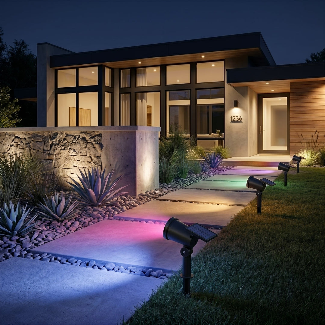 Decorative Solar Garden Light with Colourful Light Effect - Garden Light - Coloured Light - Oaksoho