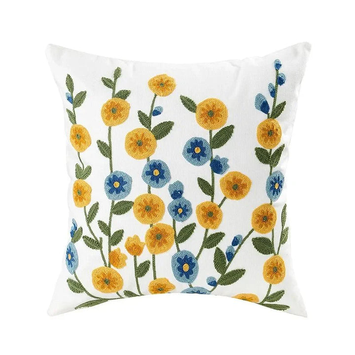 Decorative Cushion Cover with Floral Embroidery for the Home