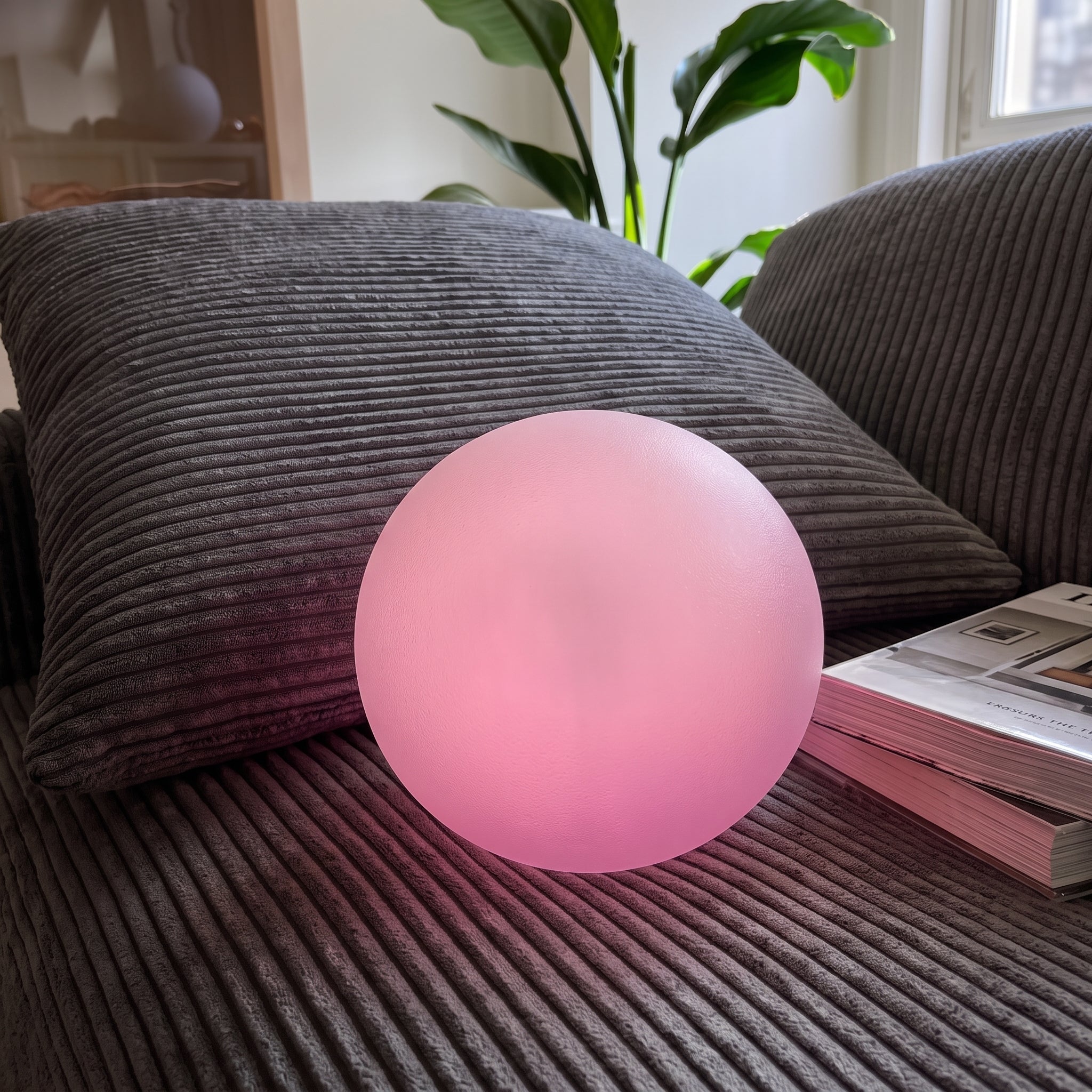 Dimmable Spherical LED Light with RGB Colour Modes - Table Lamps - 12 cm (Diameter) - Oaksoho