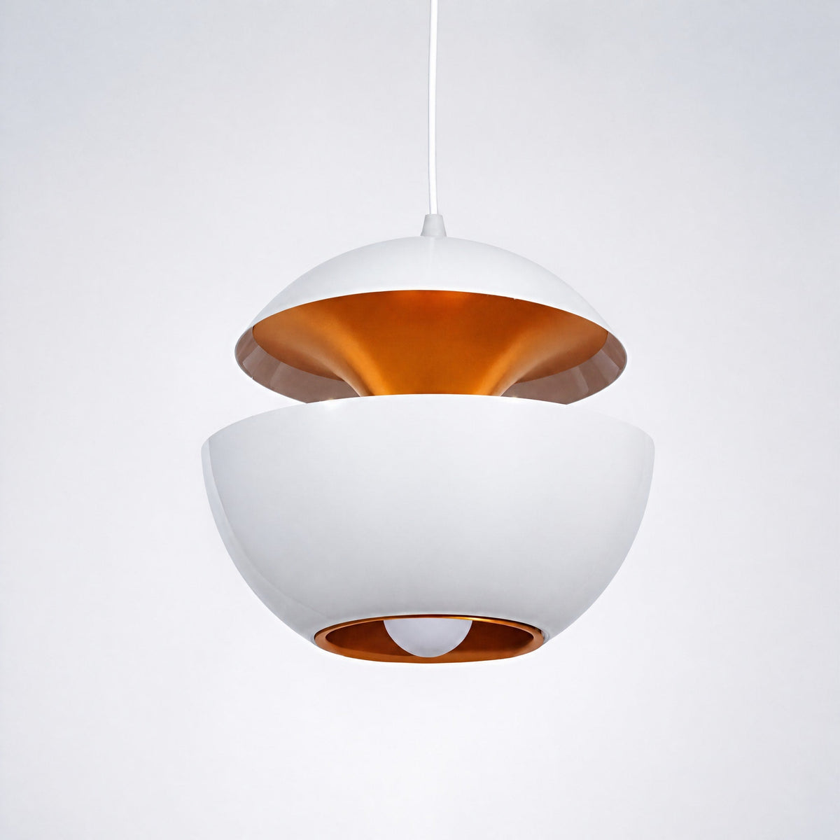 Dome Pendant Light with Trumpet Flower Shade Design - Pendant Light Fixtures - White - Oaksoho