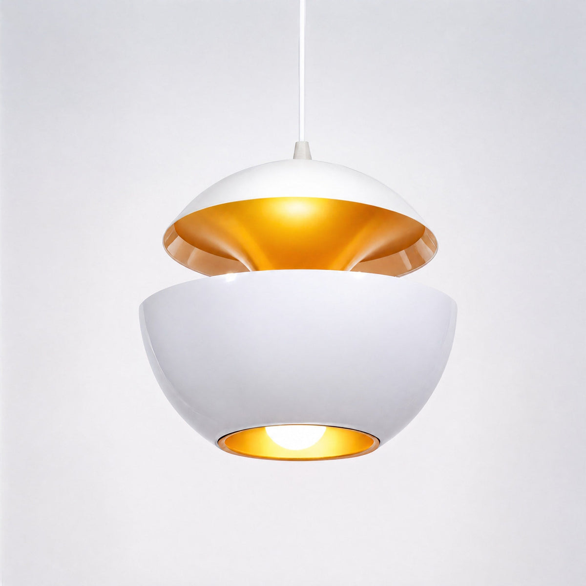 Dome Pendant Light with Trumpet Flower Shade Design - Pendant Light Fixtures - White - Oaksoho