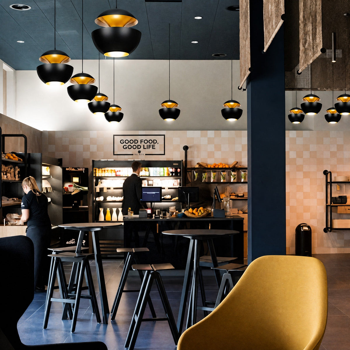 Dome Pendant Light with Trumpet Flower Shade Design - Pendant Light Fixtures - Black - Oaksoho