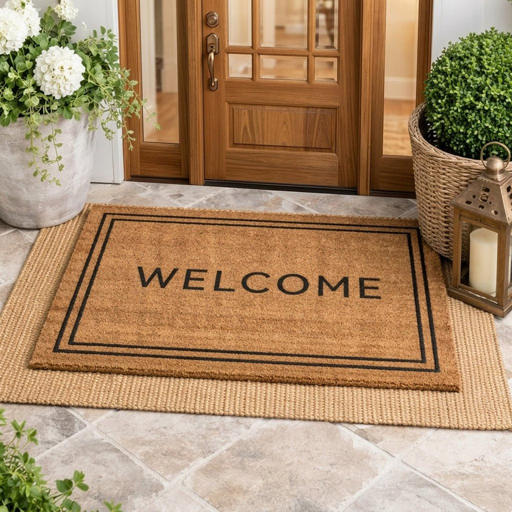 Door Mat with Welcome Inscription - Doormats - Oaksoho