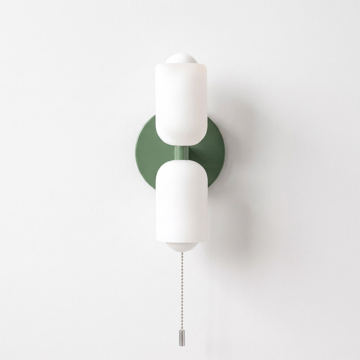 Double Head Wall Lights with Frosted Glass Globes - Wall Light Fixtures - Green - Oak Soho