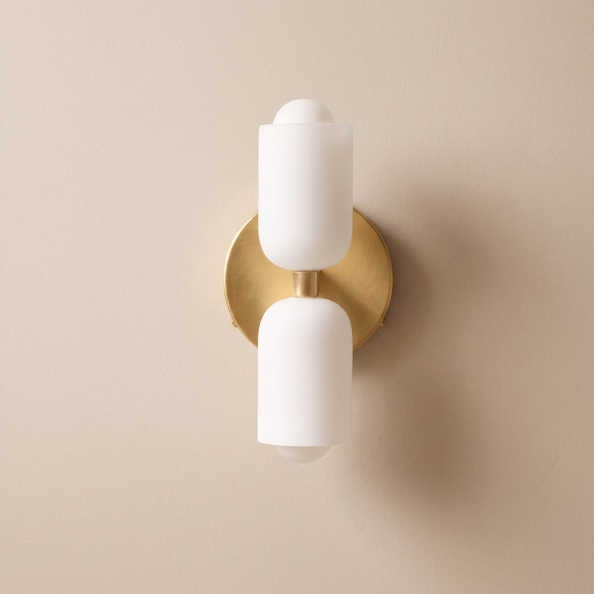 Double Head Wall Lights with Frosted Glass Globes - Wall Light Fixtures - Gold - Oak Soho