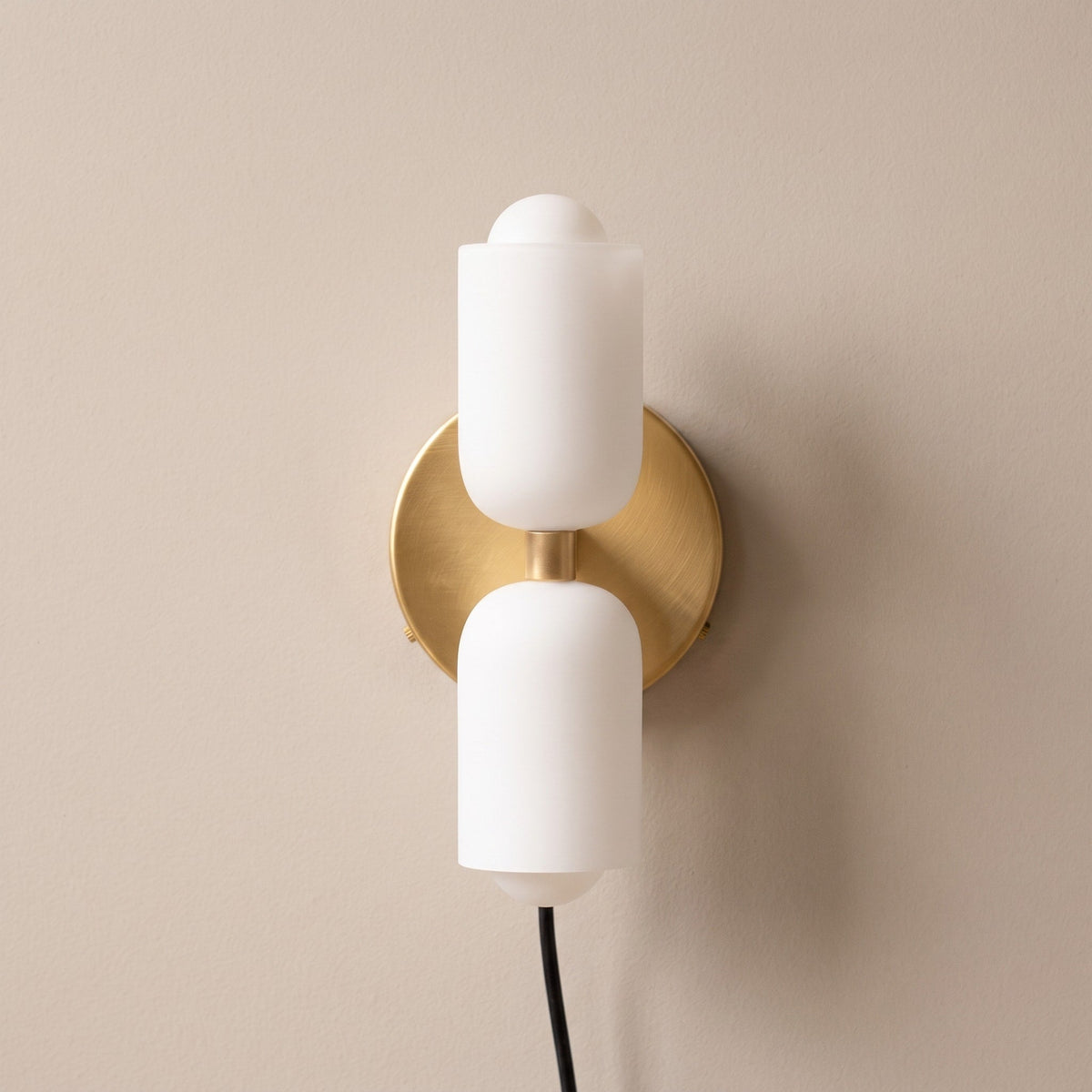 Double Head Wall Lights with Frosted Glass Globes - Wall Light Fixtures - Gold - Oak Soho