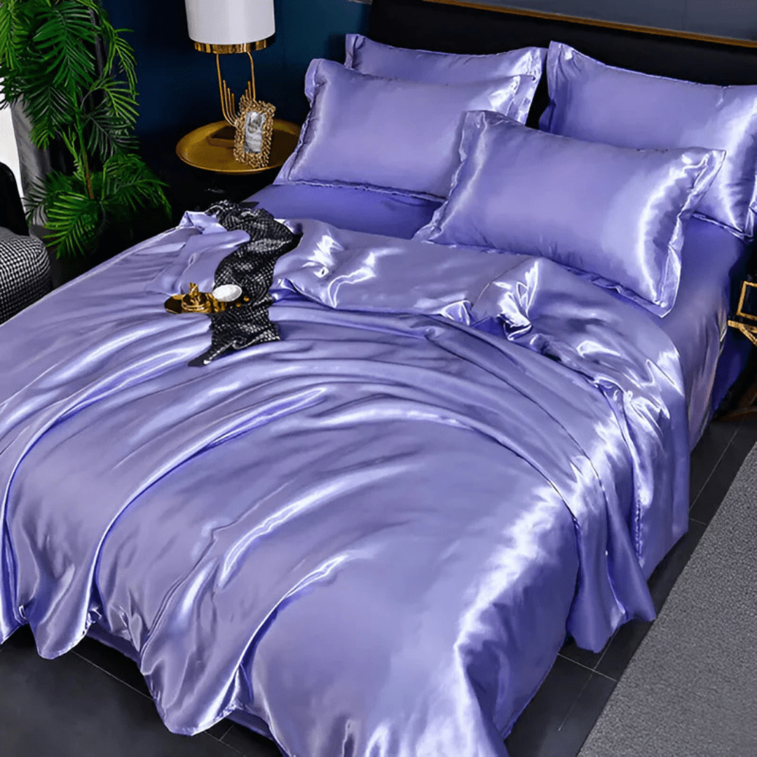 Durable Bedding Set with Glossy Surface - Bedding Set - Purple - Oaksoho
