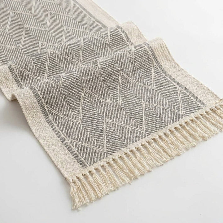 Elegant Table Runner with Woven Texture for Living Spaces - Table Runner - Gray - Oaksoho