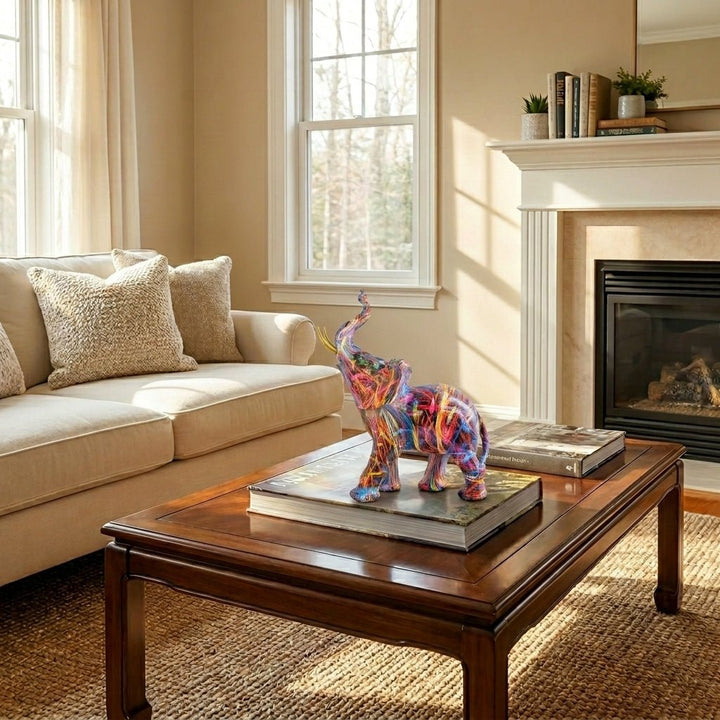 ElevaArt – Colourful Graffiti Elephant Figurine for Modern Art Lovers - Sculputure - Oaksoho