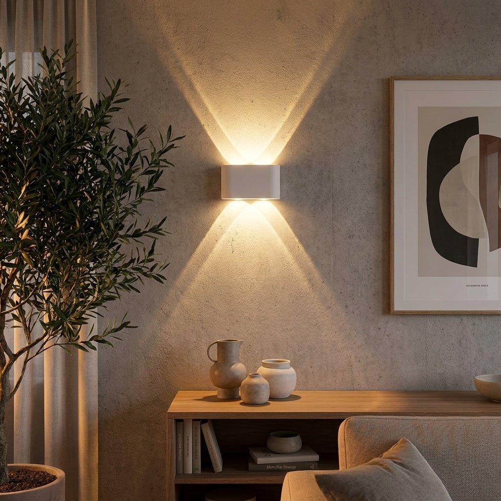 Elina – Modern LED Wall Light for Indoor & Outdoor Use in Black & White - Wall Light - 4W | White - Oaksoho