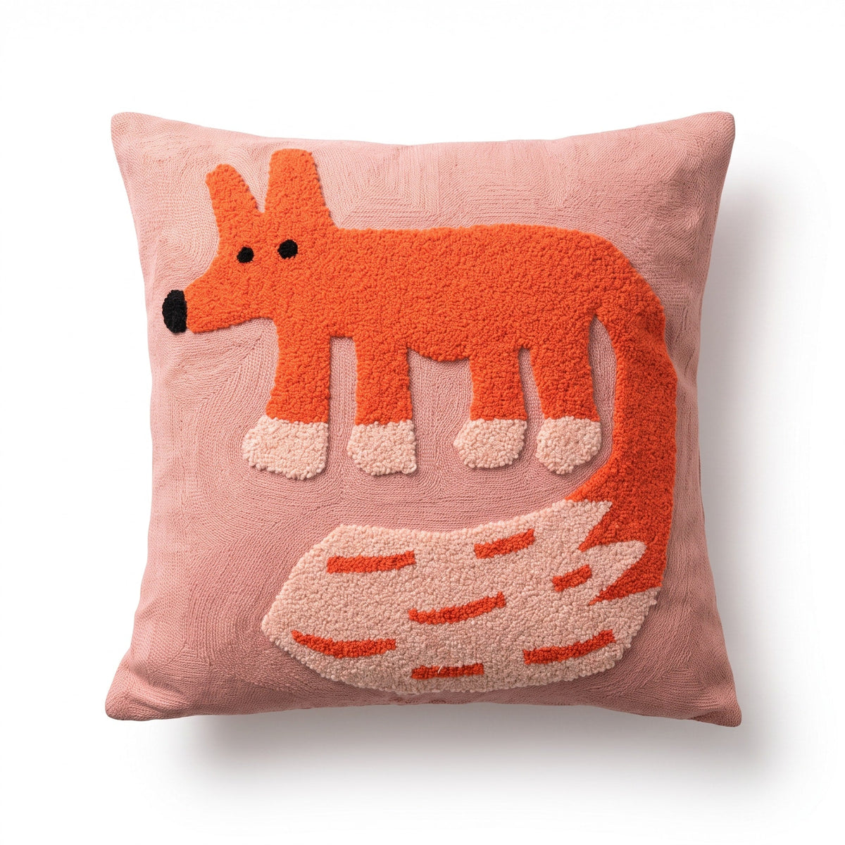 Embroidered Animal Cushion Cover with Playful Cartoon Design - Chair & Sofa Cushion Covers - Fox - Oaksoho