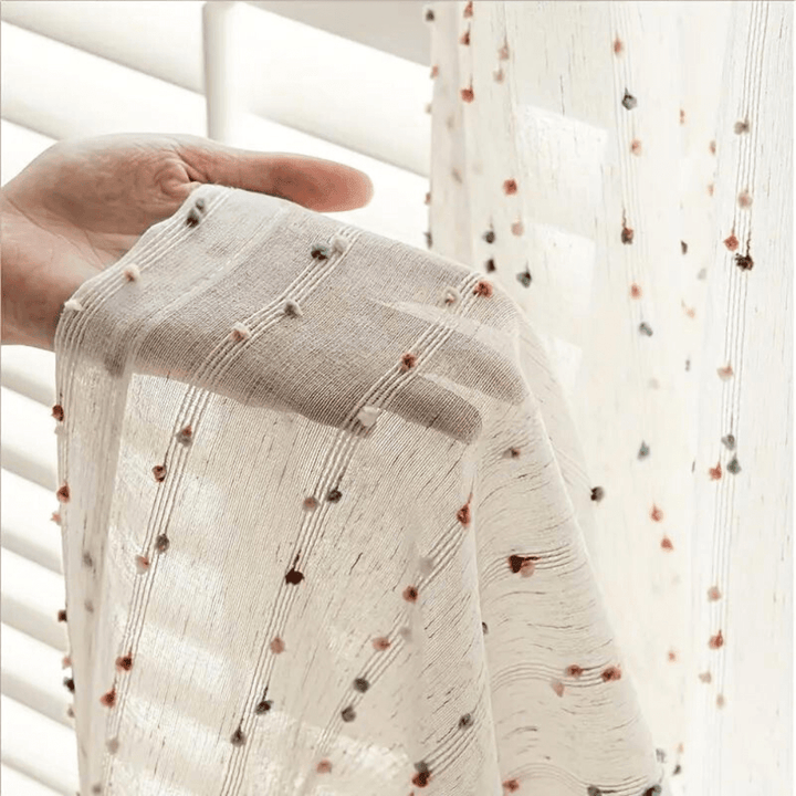 Embroidered Tulle Curtain for Gentle Light Filtering - Curtains - 106 × 160 cm - Oaksoho
