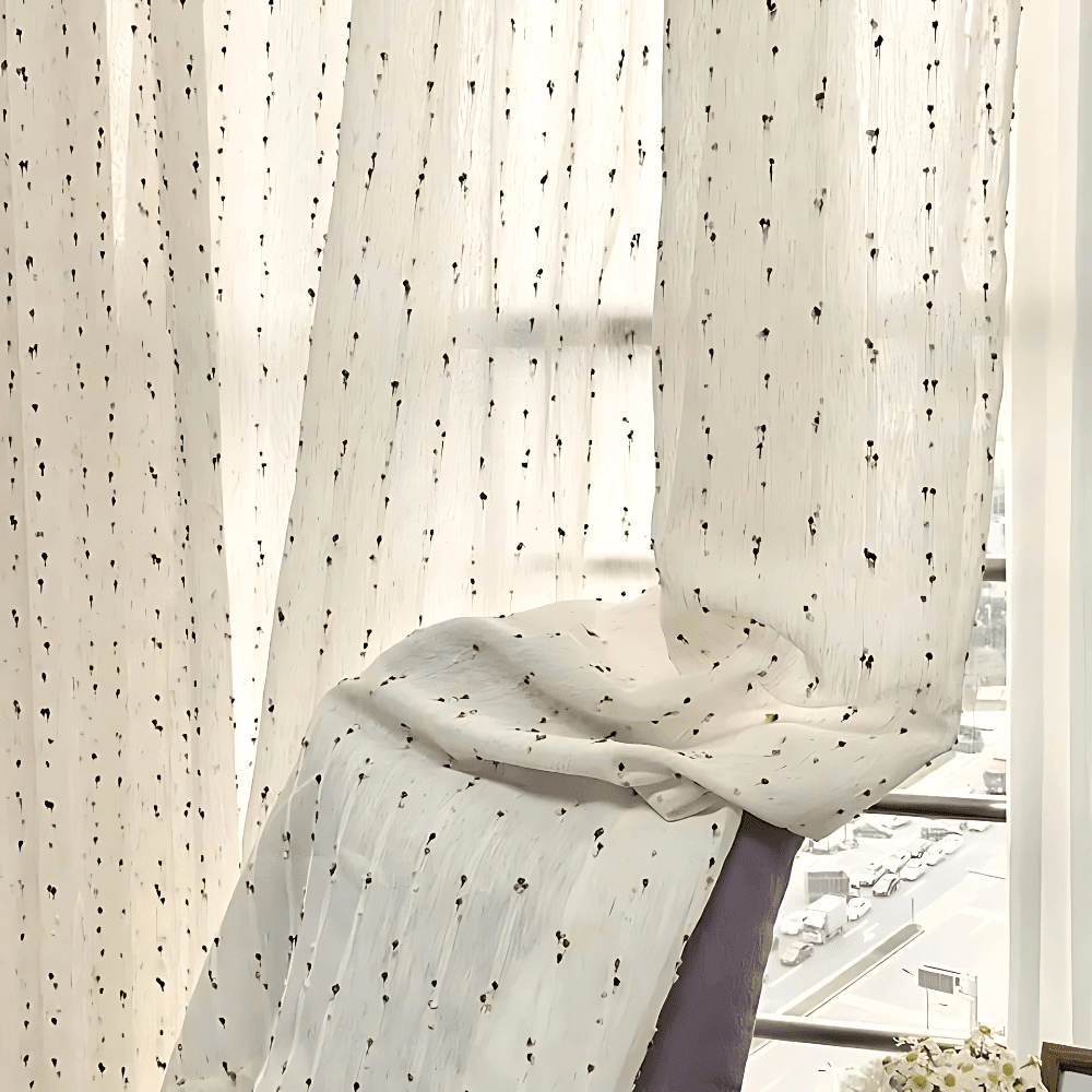 Embroidered Tulle Curtain for Gentle Light Filtering - Curtains - 106 × 160 cm - Oaksoho