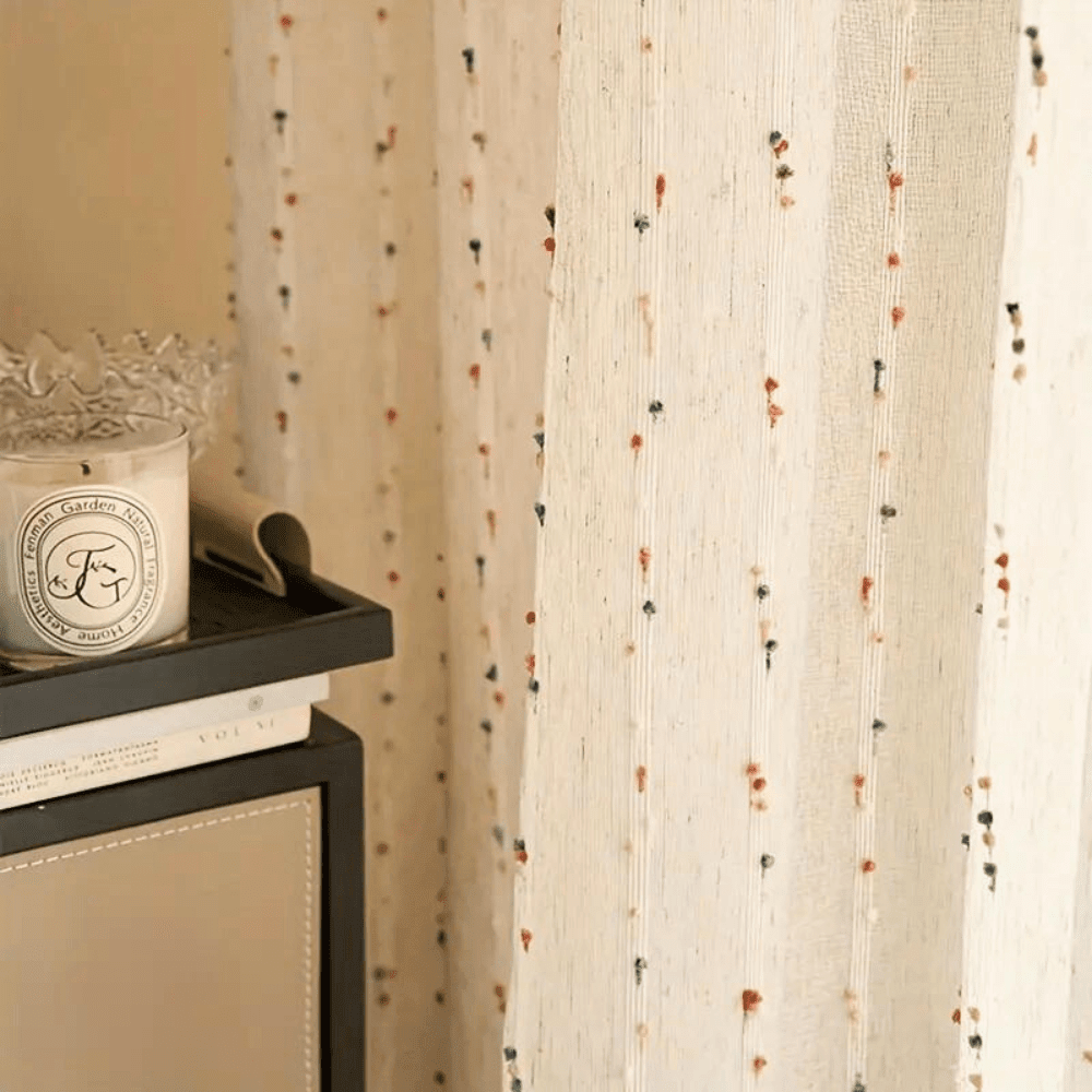 Embroidered Tulle Curtain for Gentle Light Filtering - Curtains - 106 × 160 cm - Oaksoho
