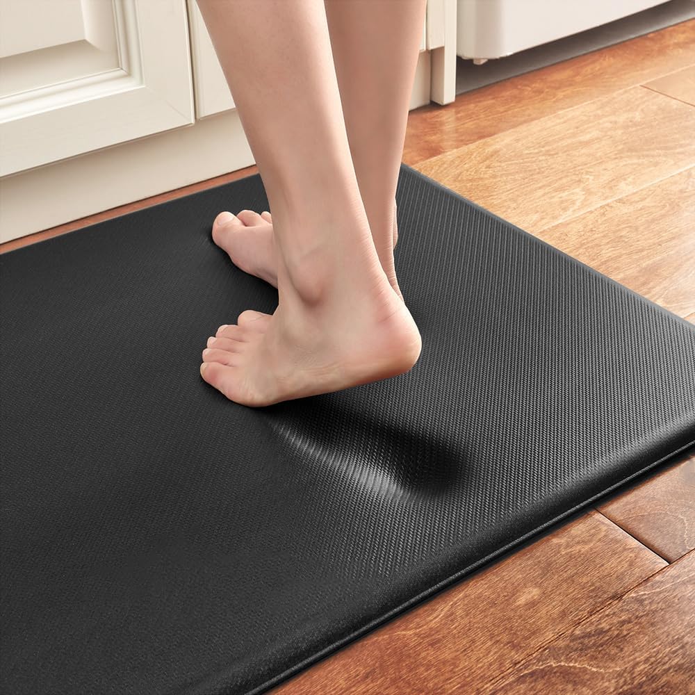 Ergonomic Anti - Fatigue Mat for Kitchen and Workplace - Bath Mat - Black - Oaksoho
