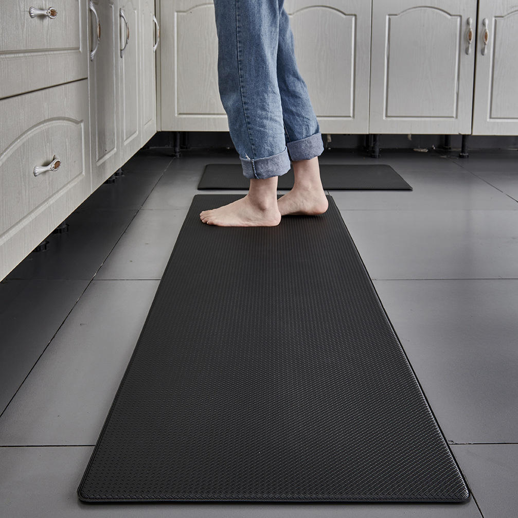 Ergonomic Anti - Fatigue Mat for Kitchen and Workplace - Bath Mat - Black - Oaksoho