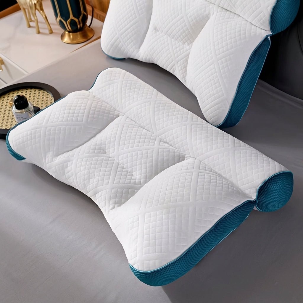 Ergonomic Cervical Support Pillow with Contoured Neck Design - Neck & Cervical Pillow - Blue - Oak Soho