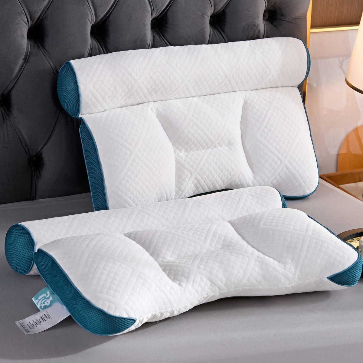 Ergonomic Cervical Support Pillow with Contoured Neck Design - Neck & Cervical Pillow - Blue - Oak Soho