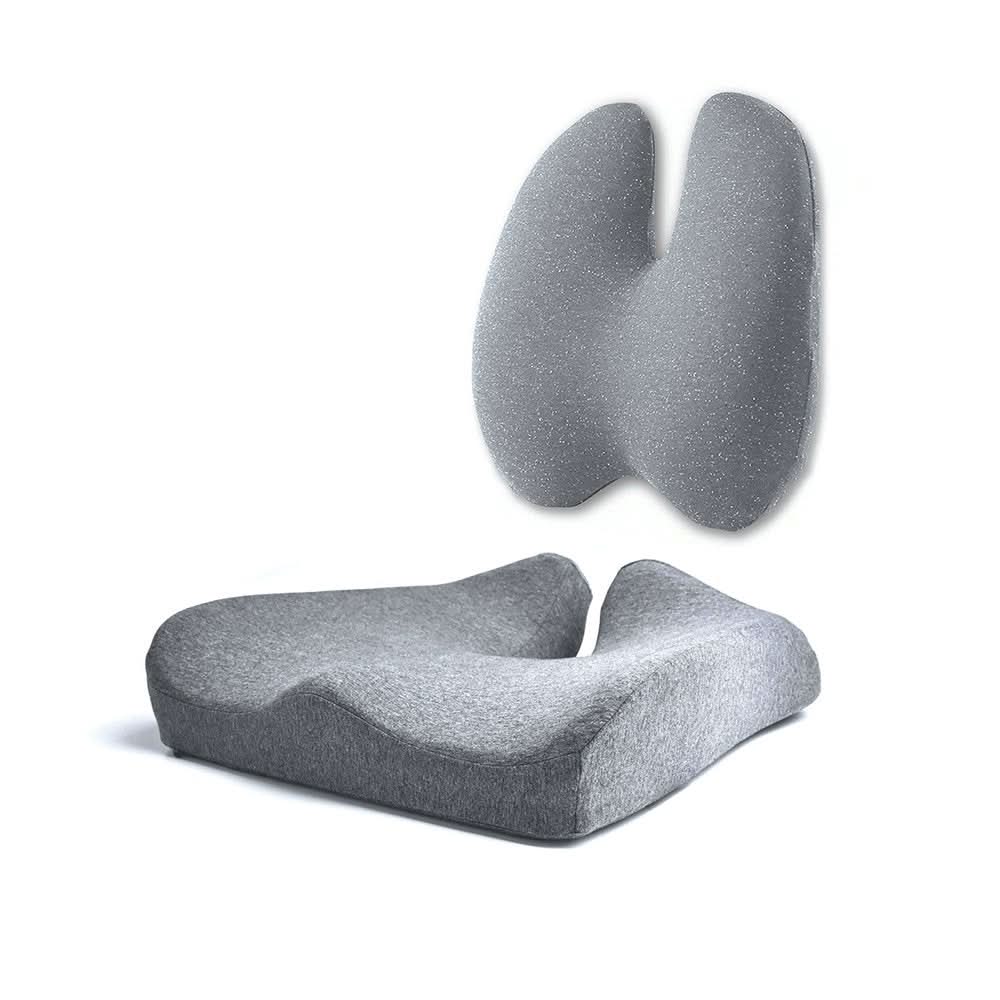 Ergonomic Memory Foam Seat & Butterfly Lumbar Cushion Set - Bedroom - Back Cushion (40x40x9 cm) - Oaksoho