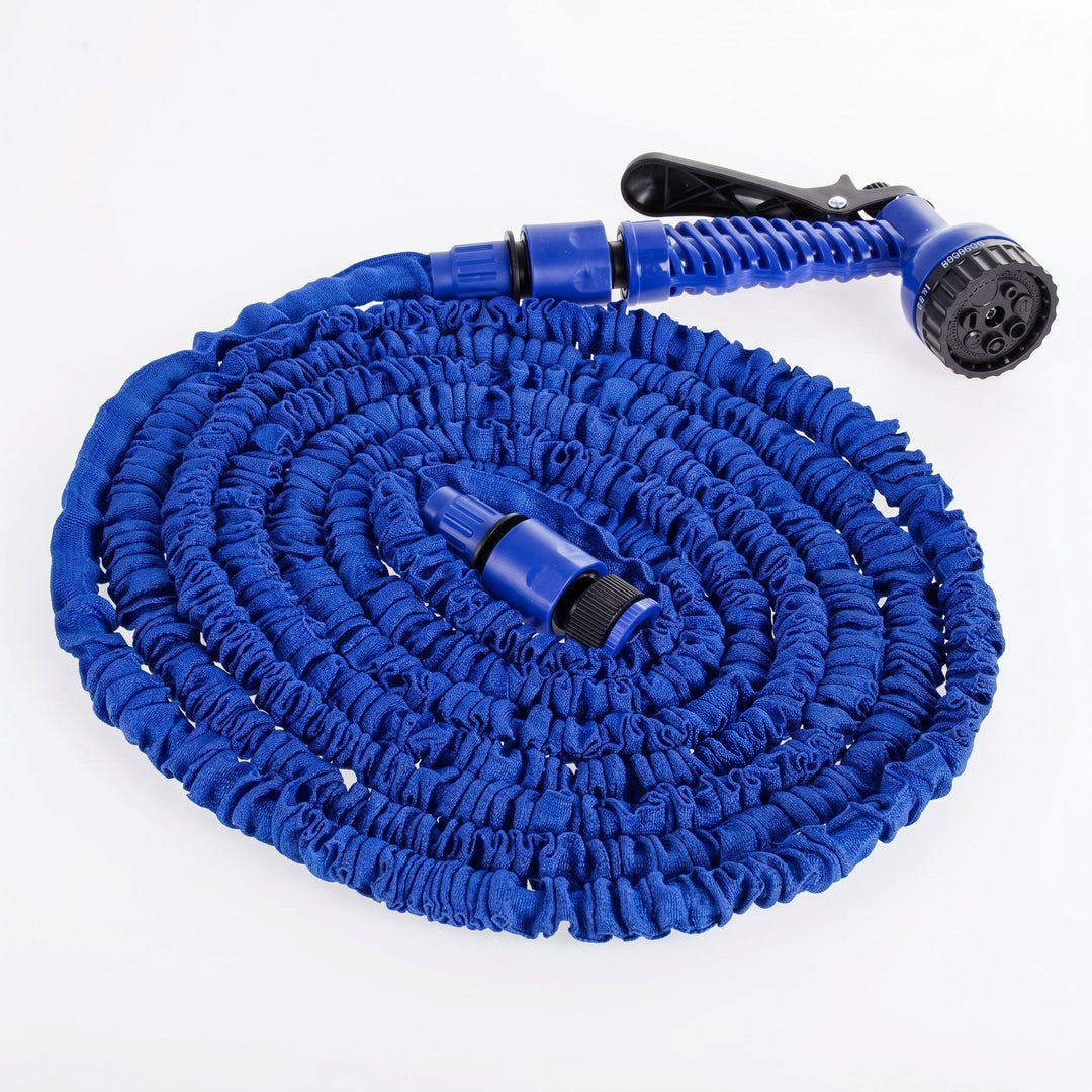 Expandable Garden Hose with Multi - Function Spray Gun - Multi - Function Spray Gun - Blue - Oaksoho