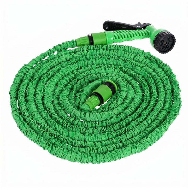 Expandable Garden Hose with Multi - Function Spray Gun - Multi - Function Spray Gun - Green - Oaksoho