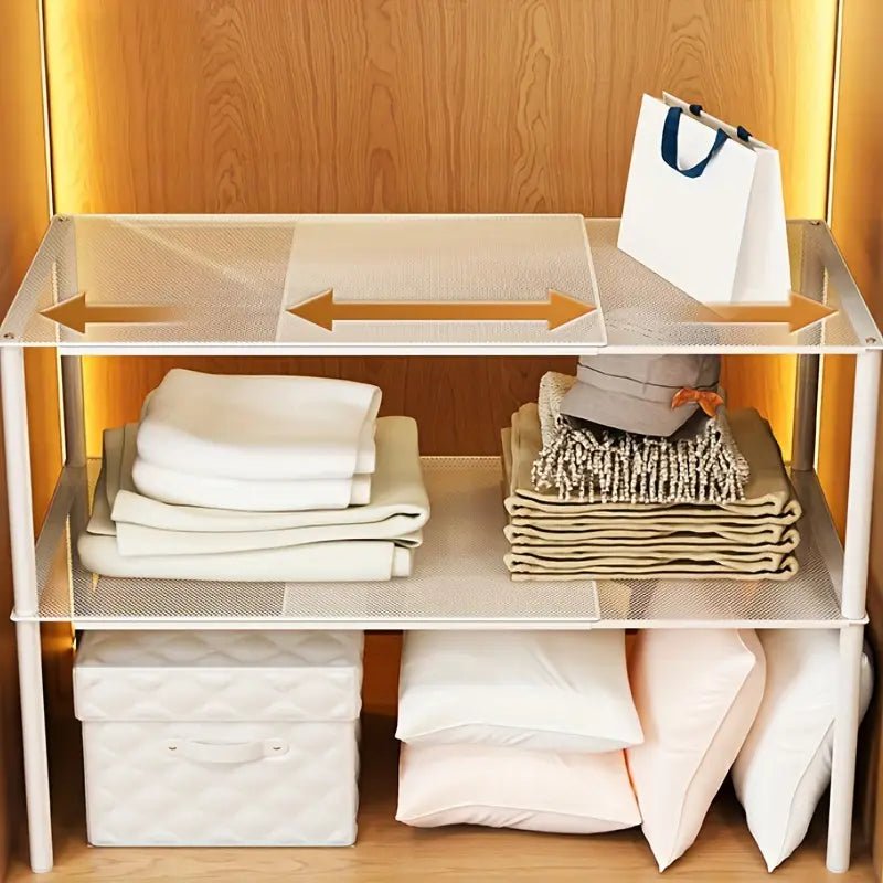 Extendable 2 - Tier Wardrobe Shelf - Shelf - Oaksoho